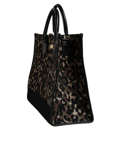 Multicolor Leopard Shopping Tote Shoulder Bag