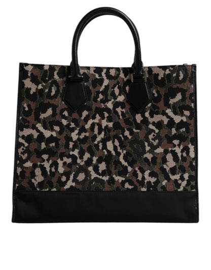 Multicolor Leopard Shopping Tote Shoulder Bag