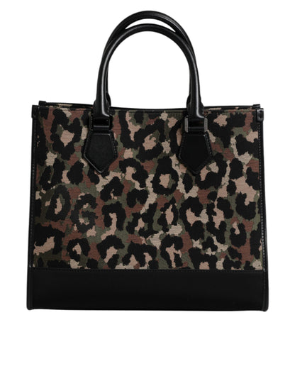 Multicolor Leopard Shopping Tote Shoulder Bag