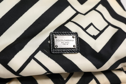 Black White Nylon Leather Travel Back Pack Bag