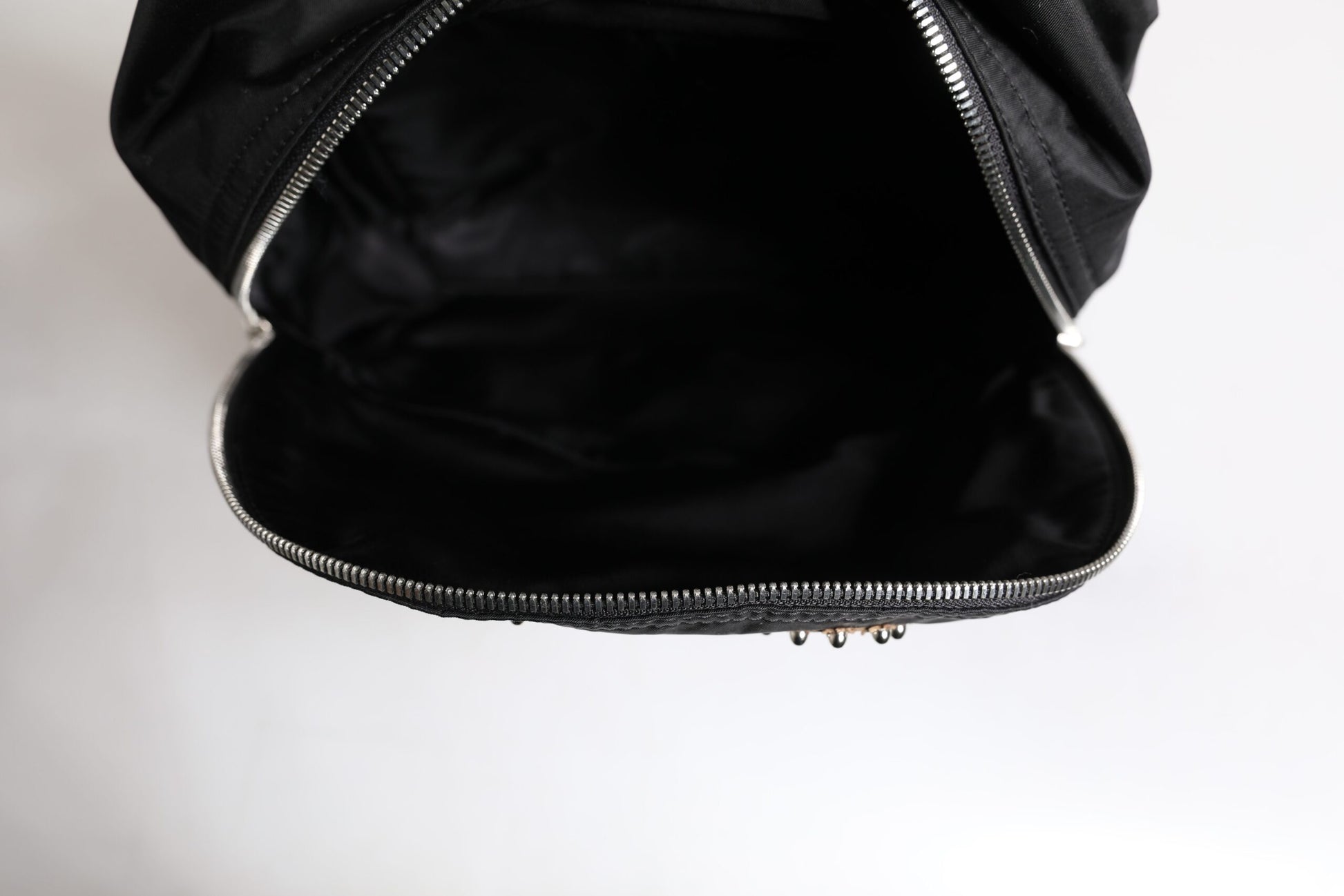 Black Nylon #DGFAMILY Embellished Backpack VULCANO Bag