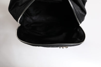 Black Nylon #DGFAMILY Embellished Backpack VULCANO Bag