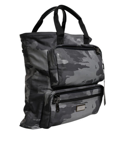 Black Camouflage Shoulder Strap Logo Plaque Bag