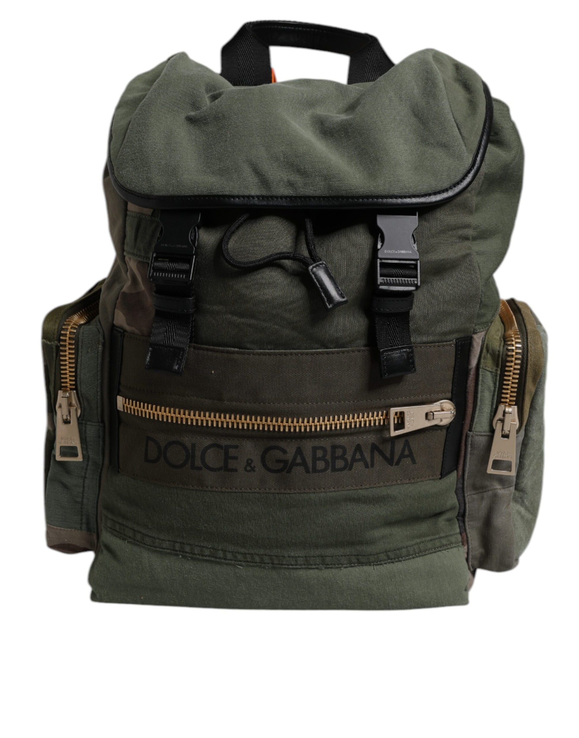 Military Green Patchwork Travel Backpack Bag