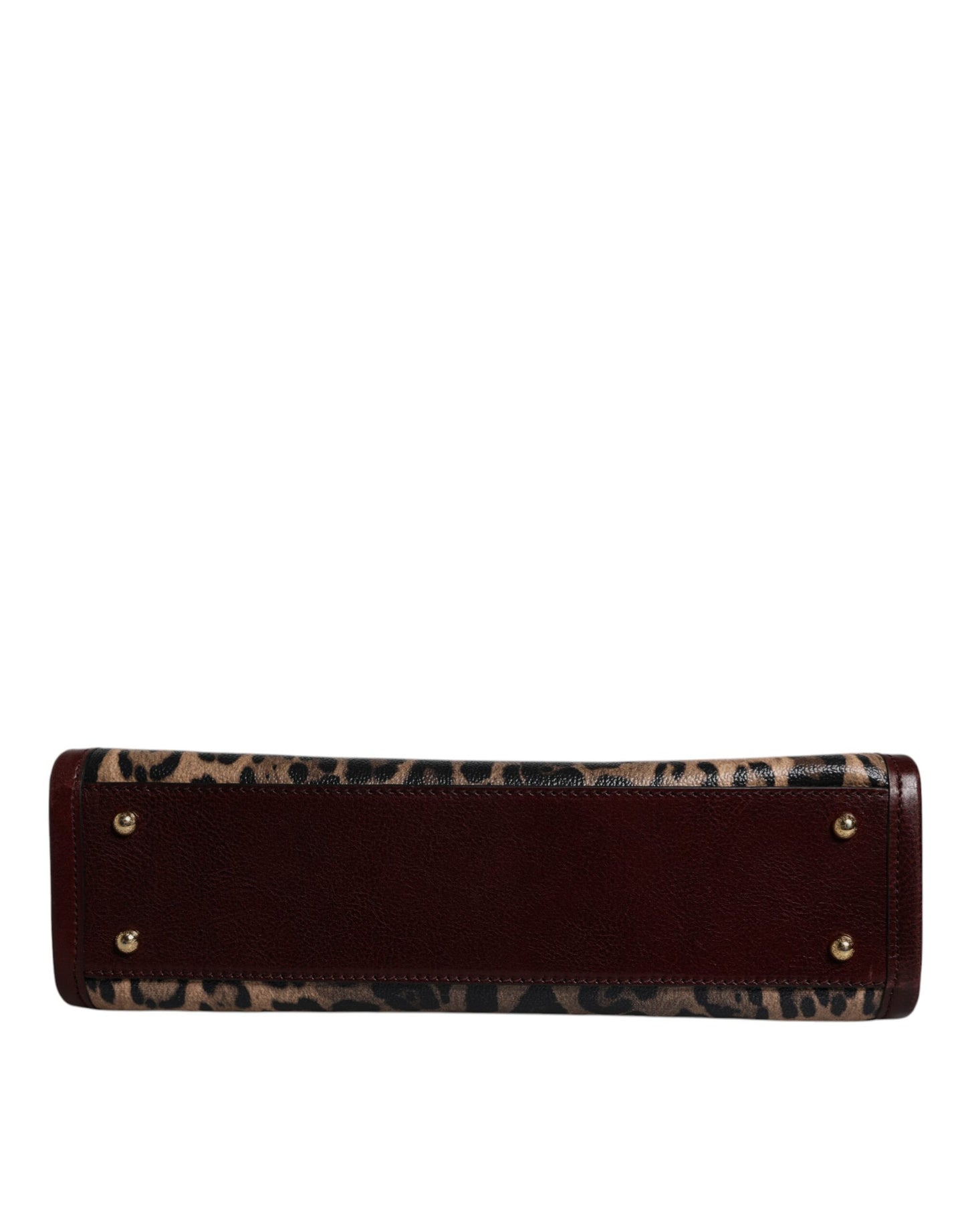 Brown Leopard Leather Shoulder Strap Tote Bag