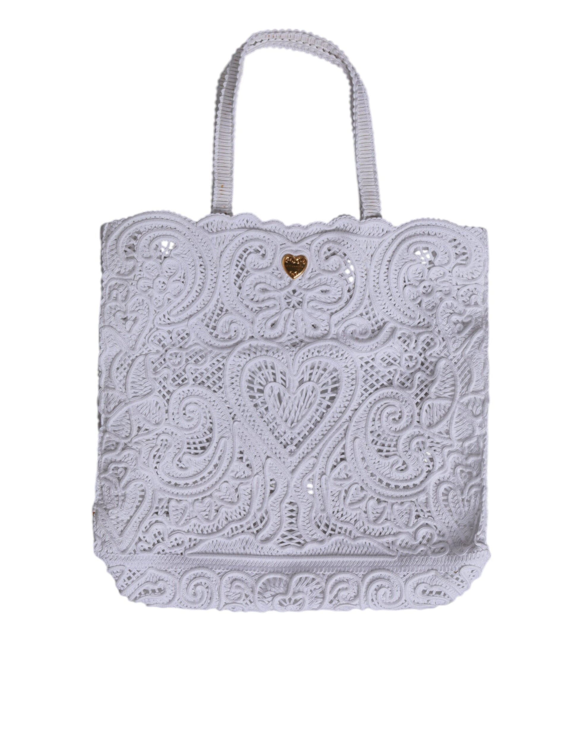 White Cordonetto Lace Beatrice Tote Shopping Bag