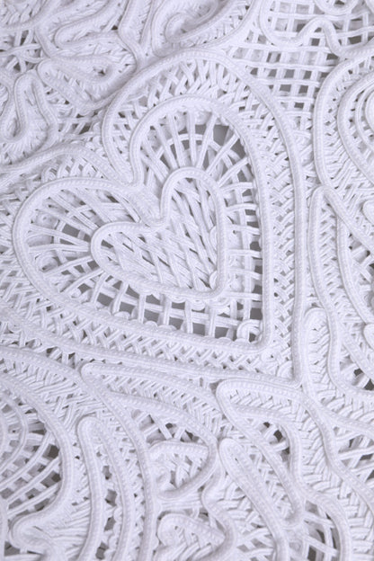 White Cordonetto Lace Beatrice Tote Shopping Bag