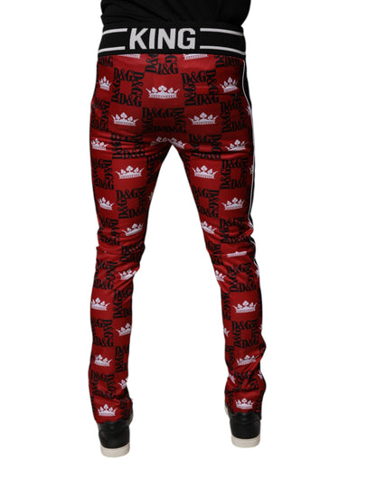 Red Crown Logo Monogram Men Sweatpants Pants