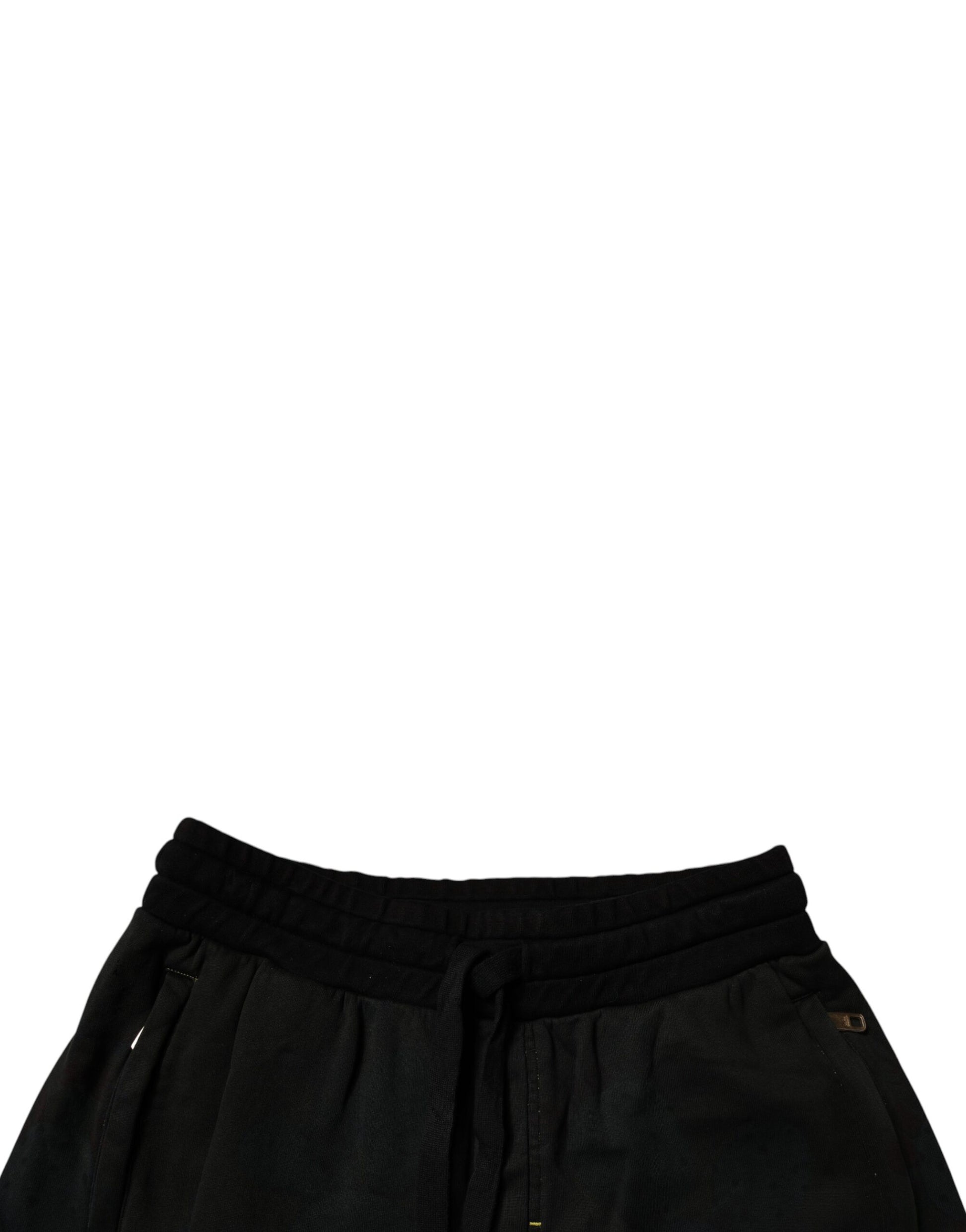 Black Cotton Sweatshorts Men Bermuda Shorts