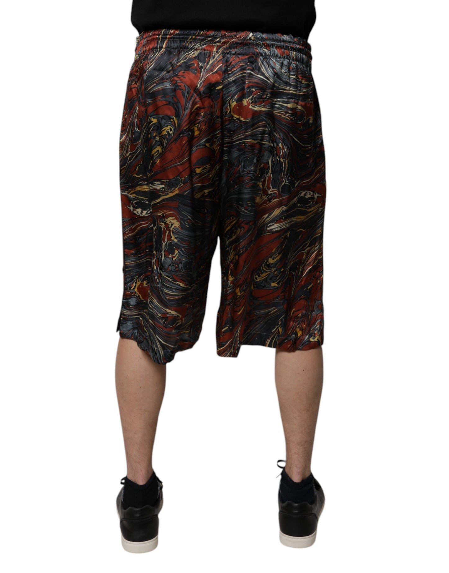 Multicolor Marble Print Trouser Bermuda Shorts
