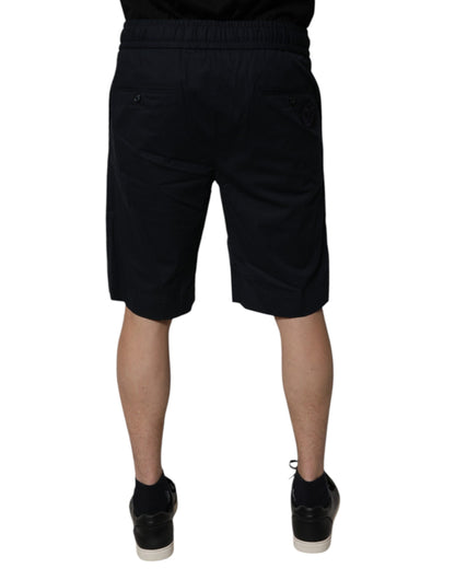 Black Cotton Sweatshorts Men Bermuda Shorts