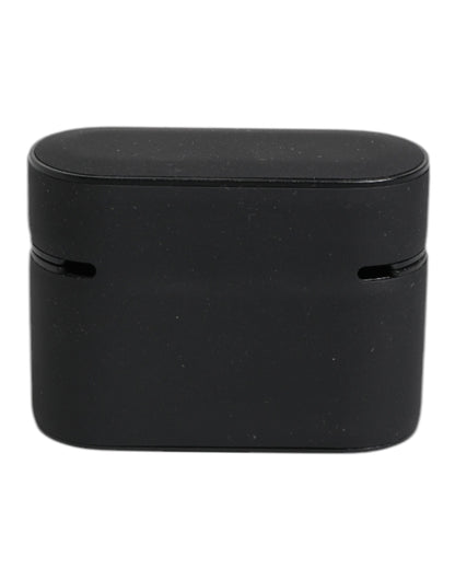 Black Orange Silicone Embossed Logo Airpods Case