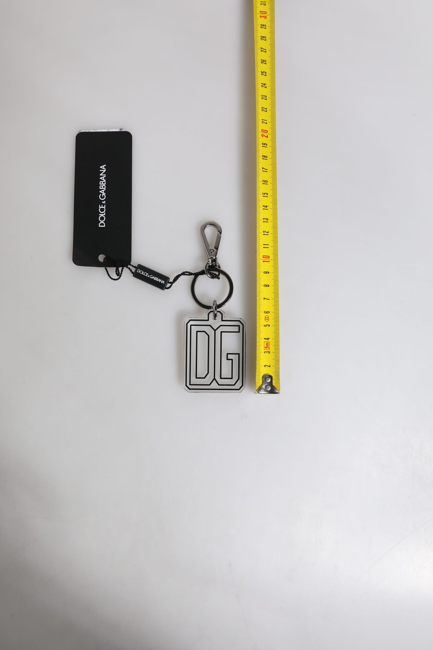 Gray Black DG Rubber Logo Silver Men's Keychain Keyring