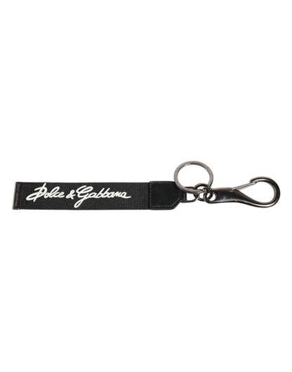 Black White DG Logo Silver Men Keychain Polyester Keyring