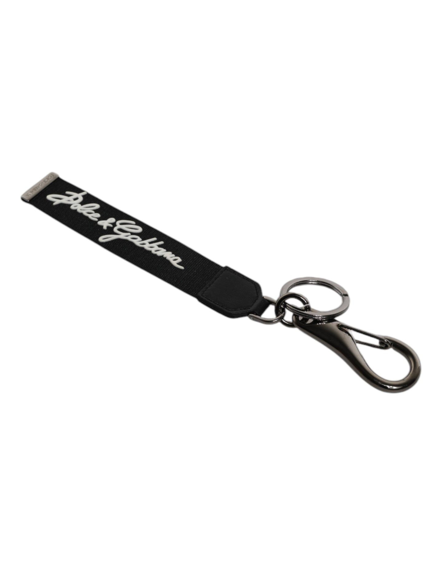 Black White DG Logo Silver Men Keychain Polyester Keyring
