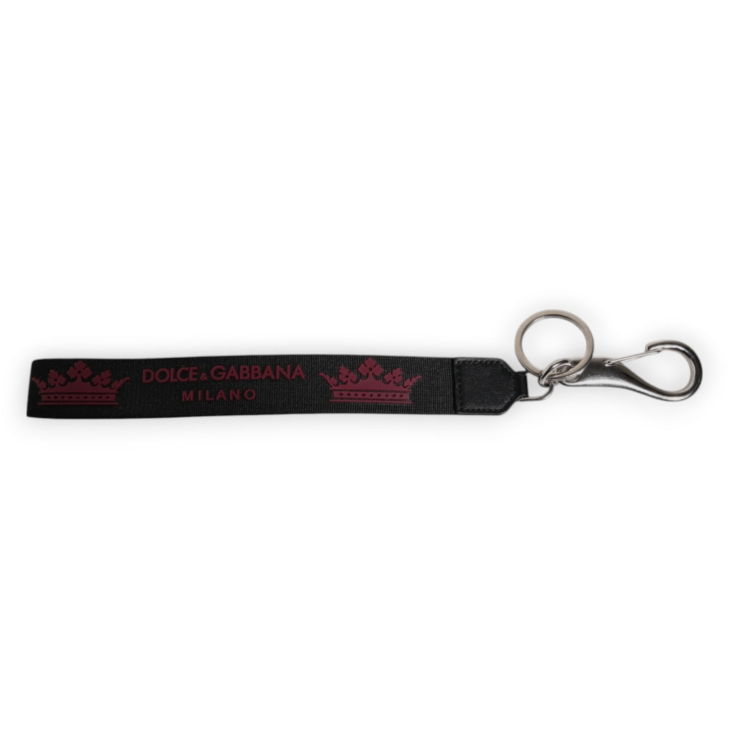 Black Nylon Logo DG Crown Men's Holder Keychain Keyring