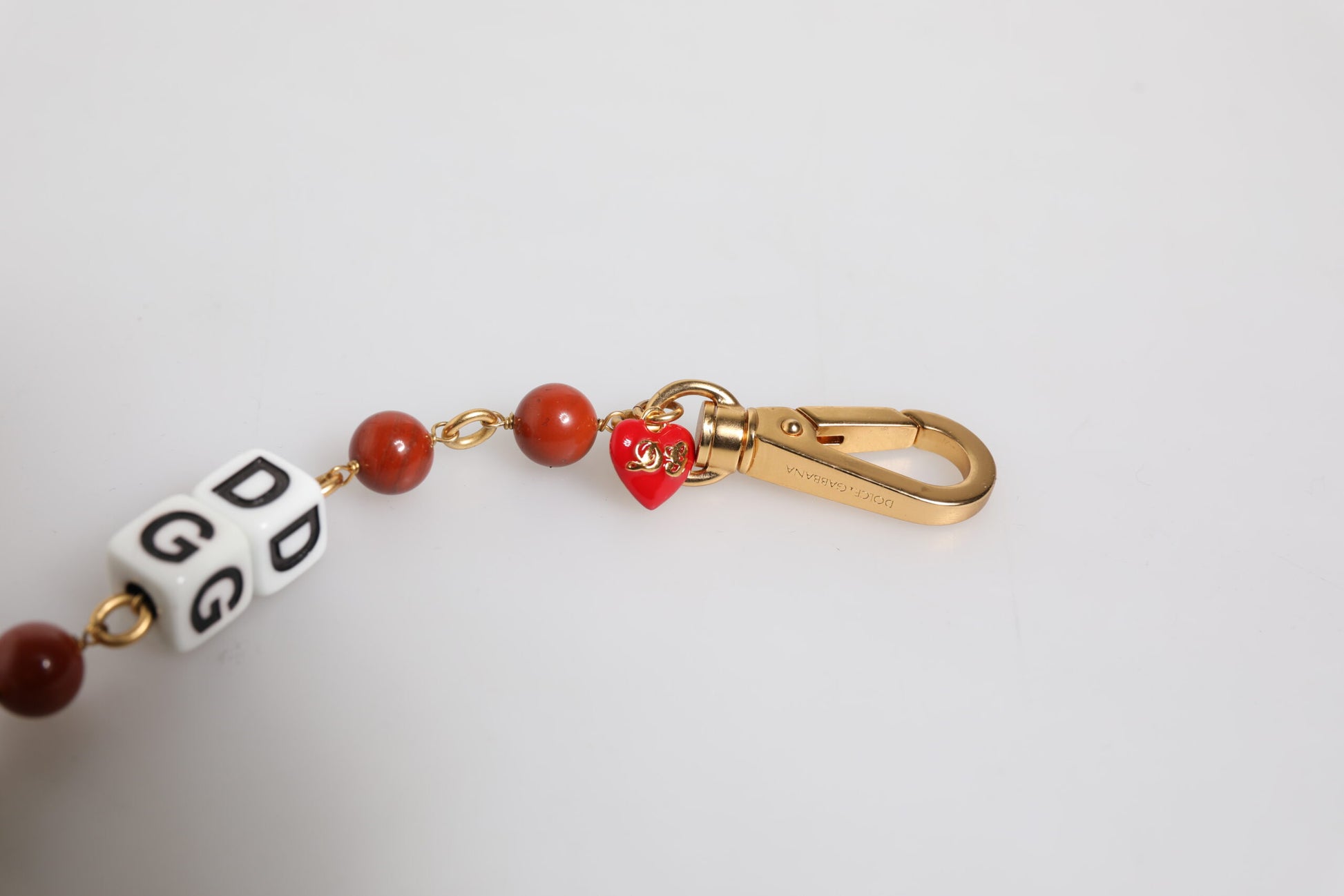 Multicolor Gold Tone Brass Chain DG Logo Dice Bracelet