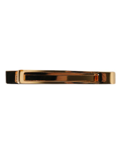 Gold Tone Brass Logo Branded Tie Clip Bar