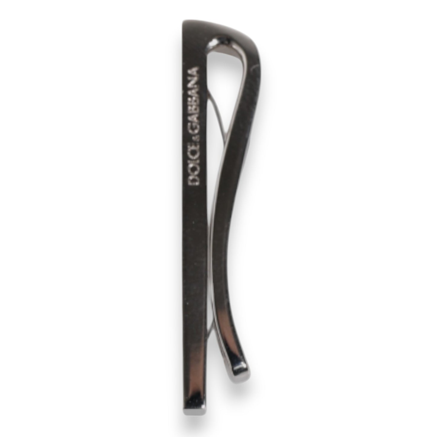 Silver Tone Brass Logo Branded Tie Clip Bar