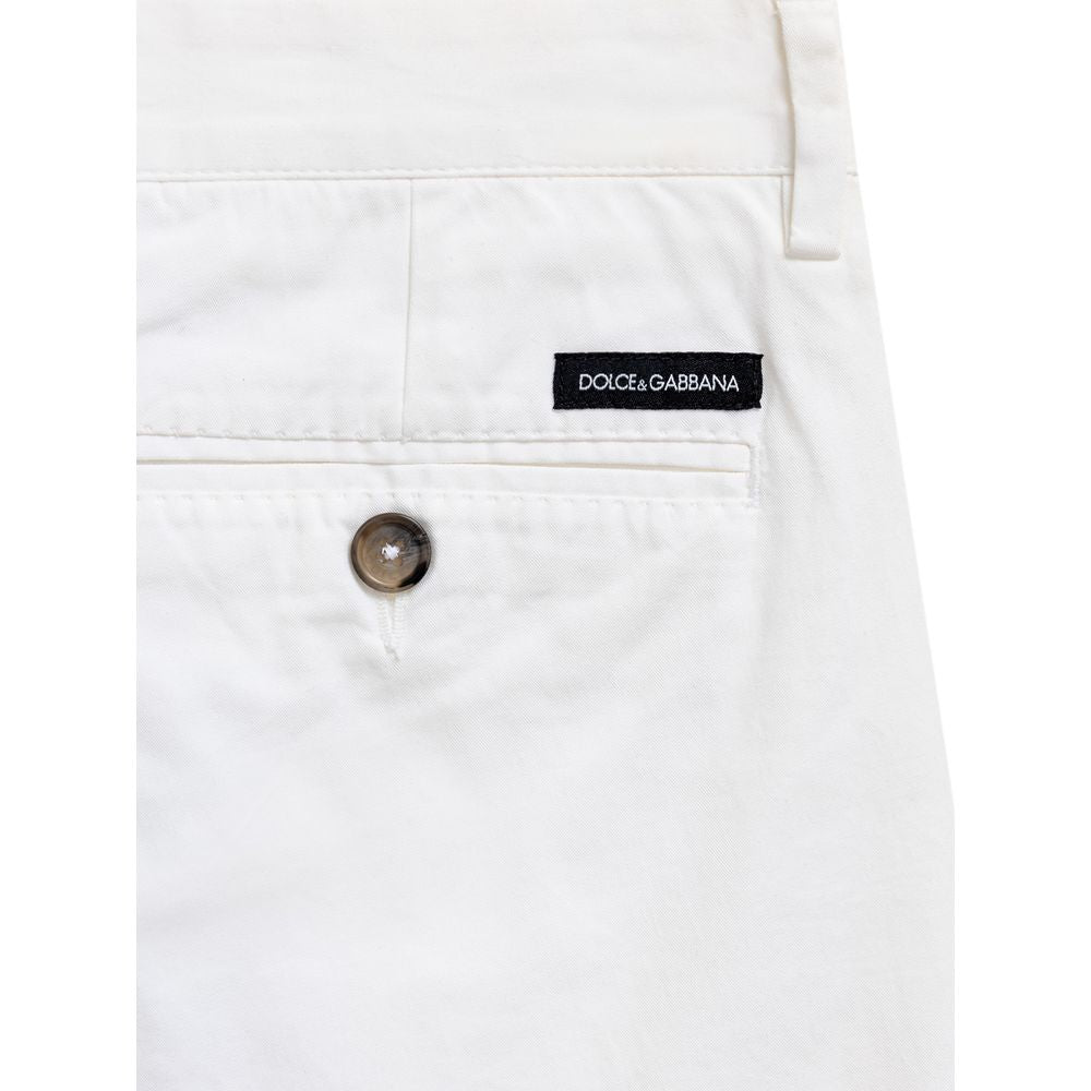 White Cotton Bermuda Shorts