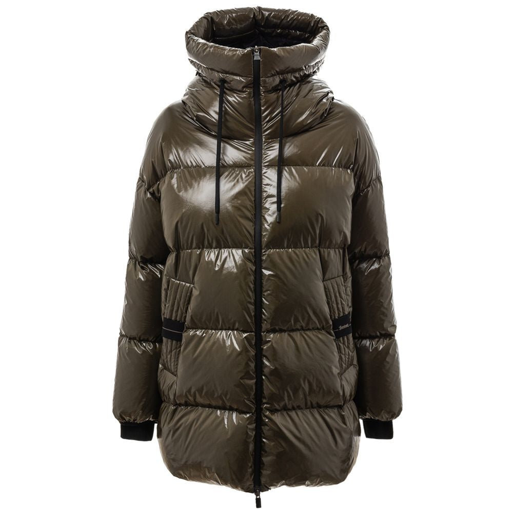 Chaquetas y abrigos de poliamida verde