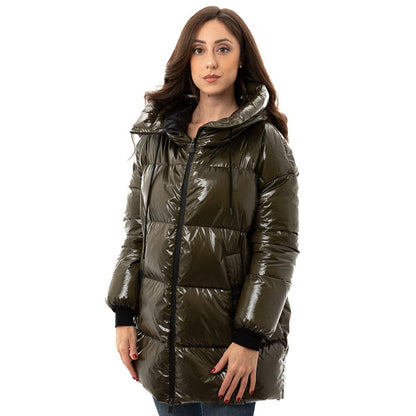 Chaquetas y abrigos de poliamida verde