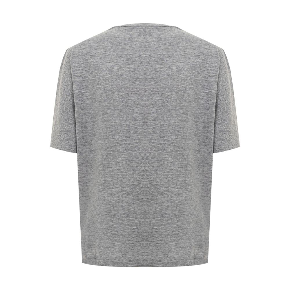 Schickes graues Baumwoll-T-Shirt für die moderne Frau