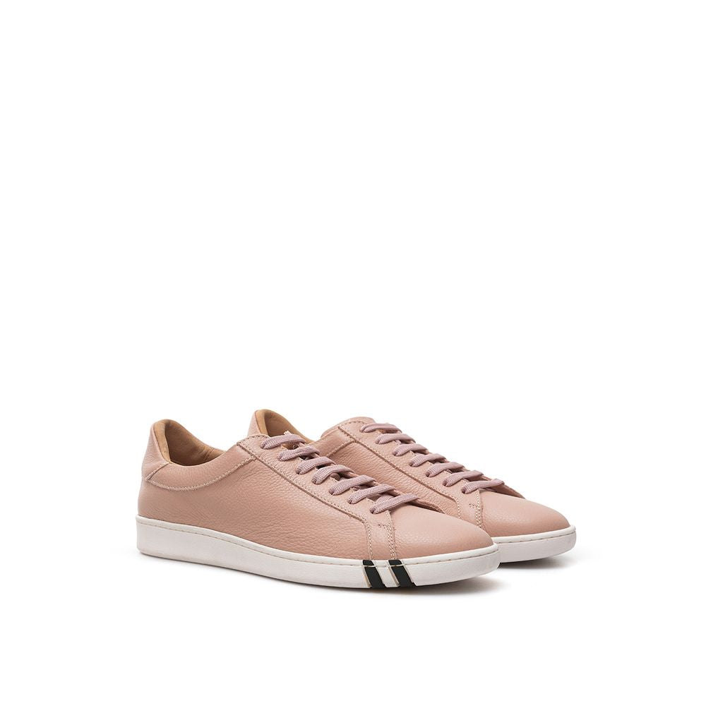 Elegantes zapatillas de piel color rosa para mujer