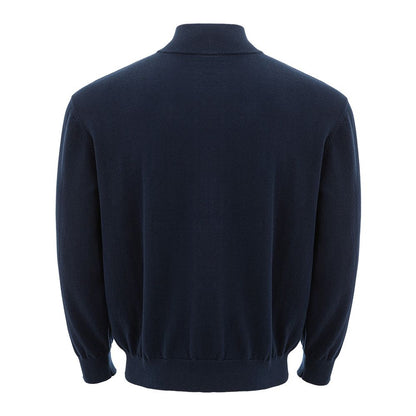 Blauer Baumwollpullover