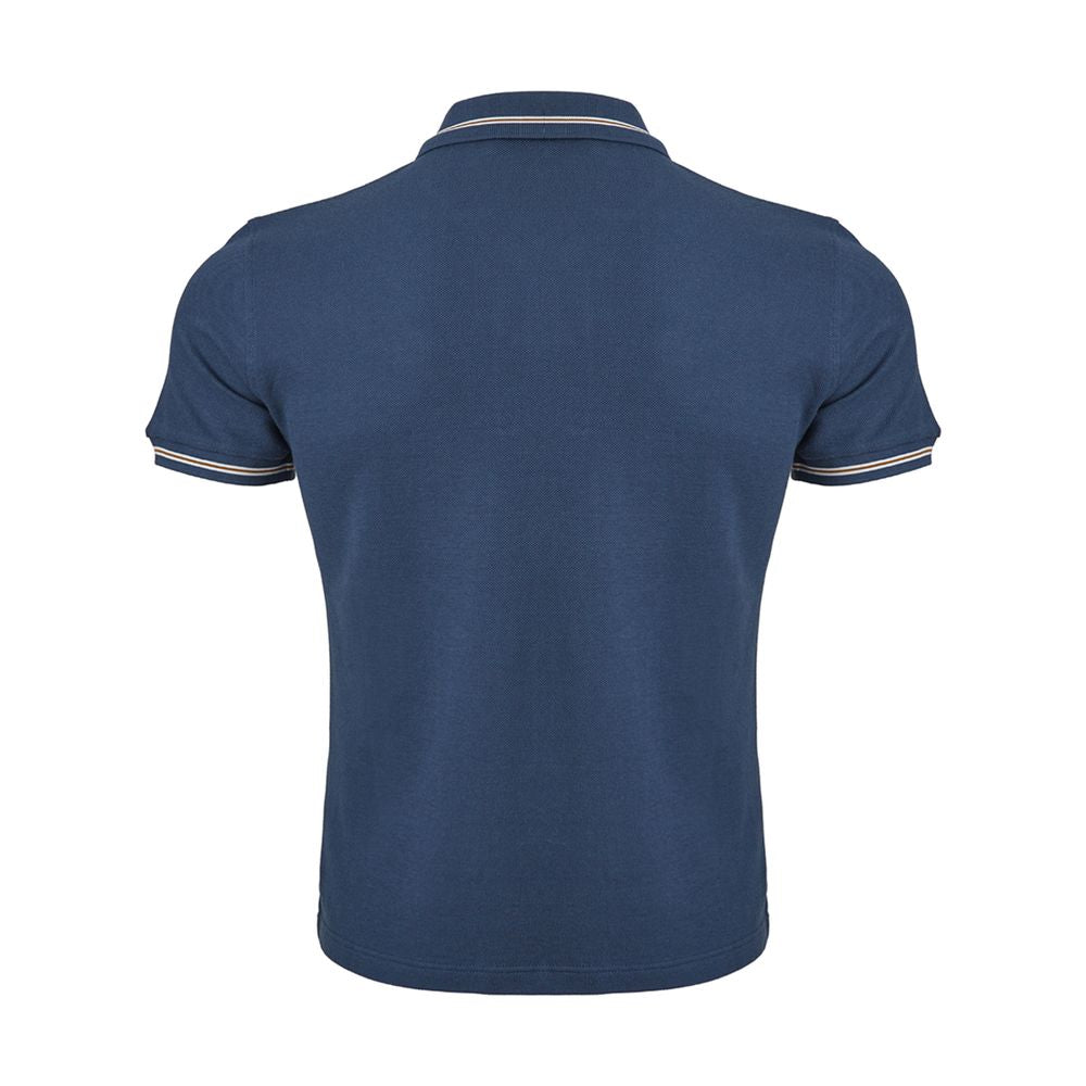 Elegantes blaues Poloshirt aus italienischer Baumwolle