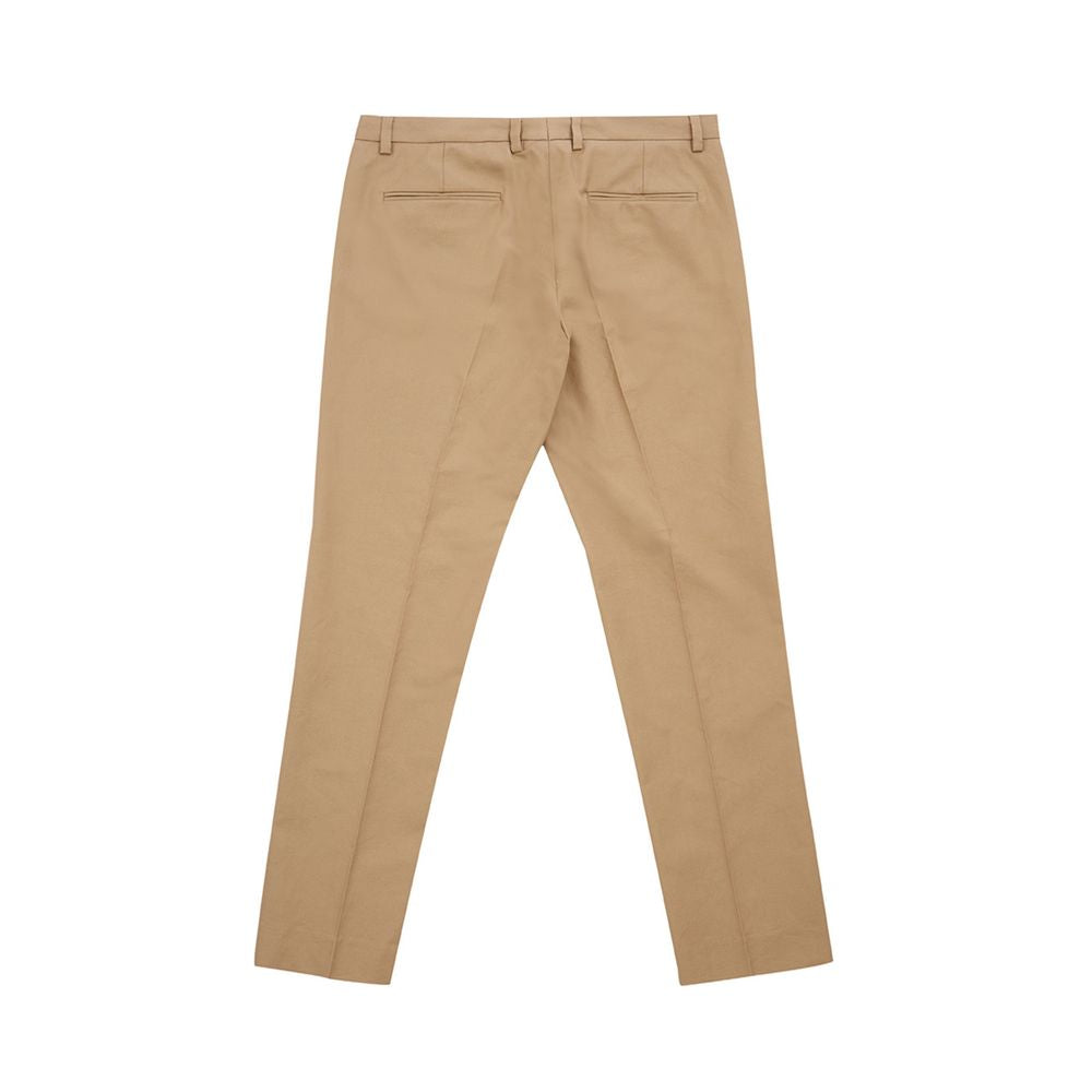 Pantalones elegantes de algodón marrón para mujer