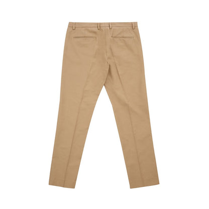 Pantalones elegantes de algodón marrón para mujer