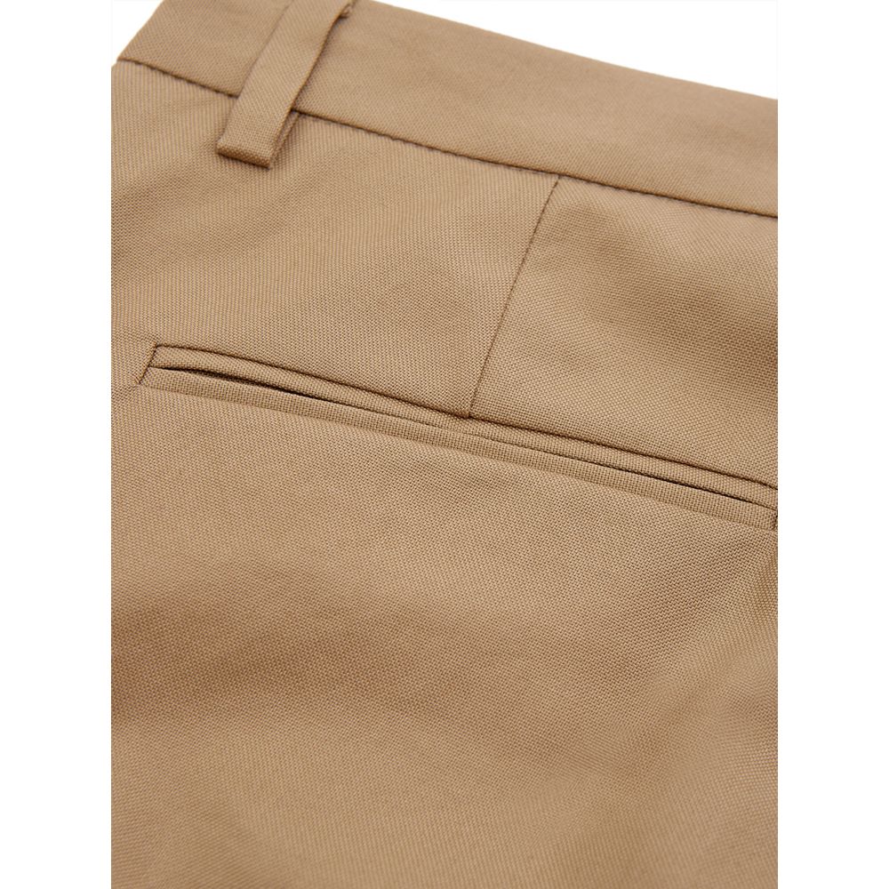 Pantalones elegantes de algodón marrón para mujer