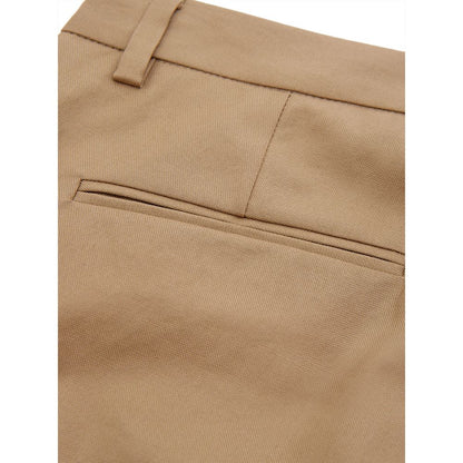 Pantalones elegantes de algodón marrón para mujer