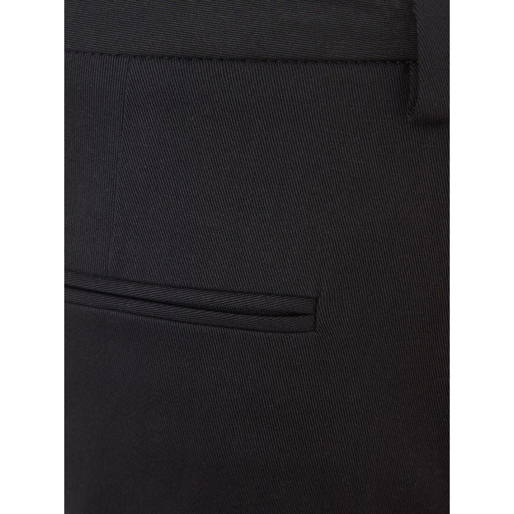Pantalones negros de algodón con elegancia italiana