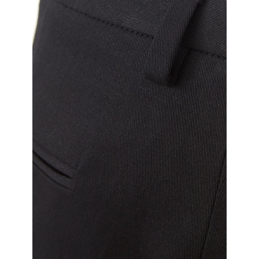 Pantalones negros de algodón con elegancia italiana