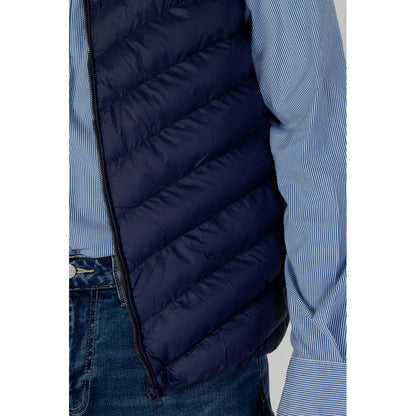 Blue Polyamide Sleveless Jacket