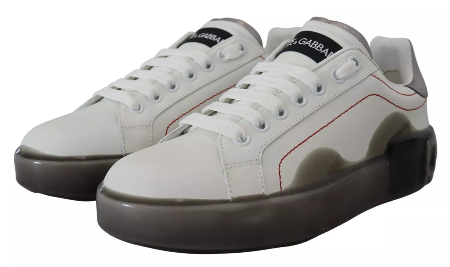 White Leather Portofino Sneakers Shoes