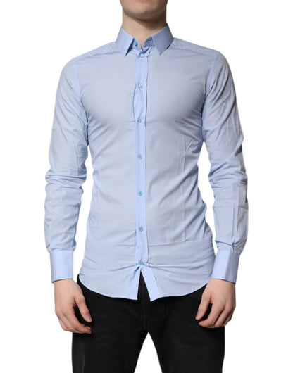 Light Blue Cotton GOLD Dress Formal Shirt