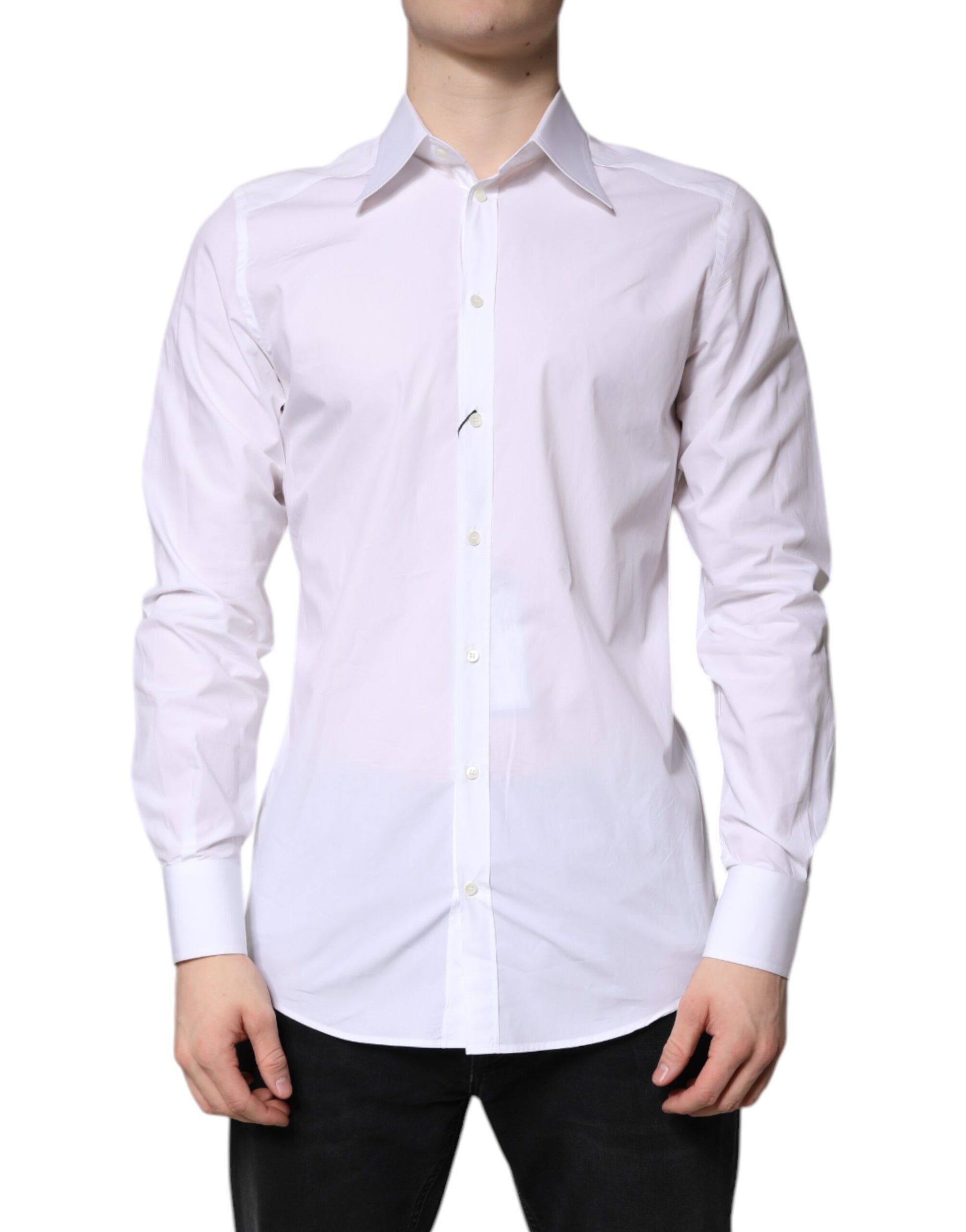 White Cotton GOLD Dress Formal Shirt