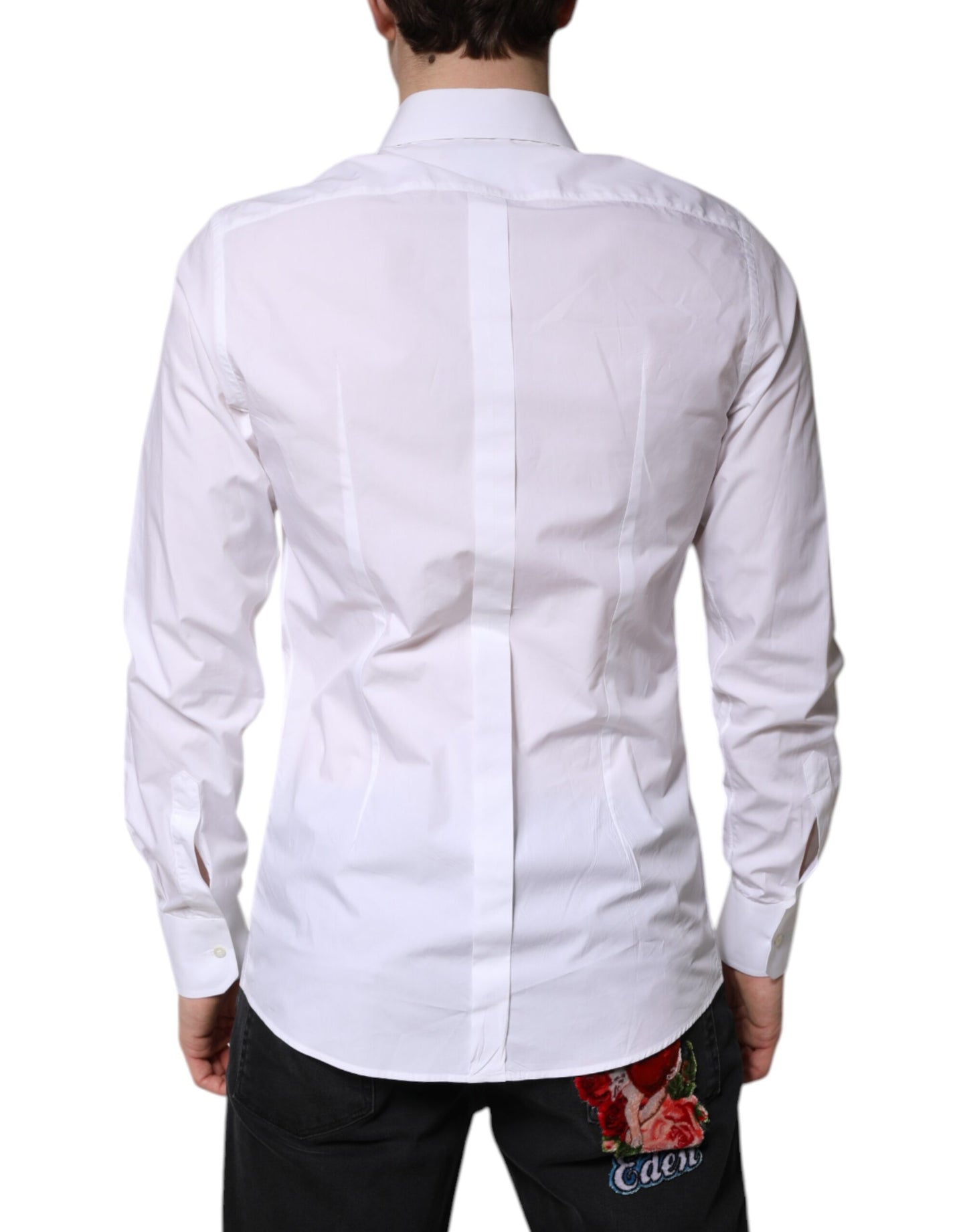 White Cotton GOLD Dress Formal Shirt