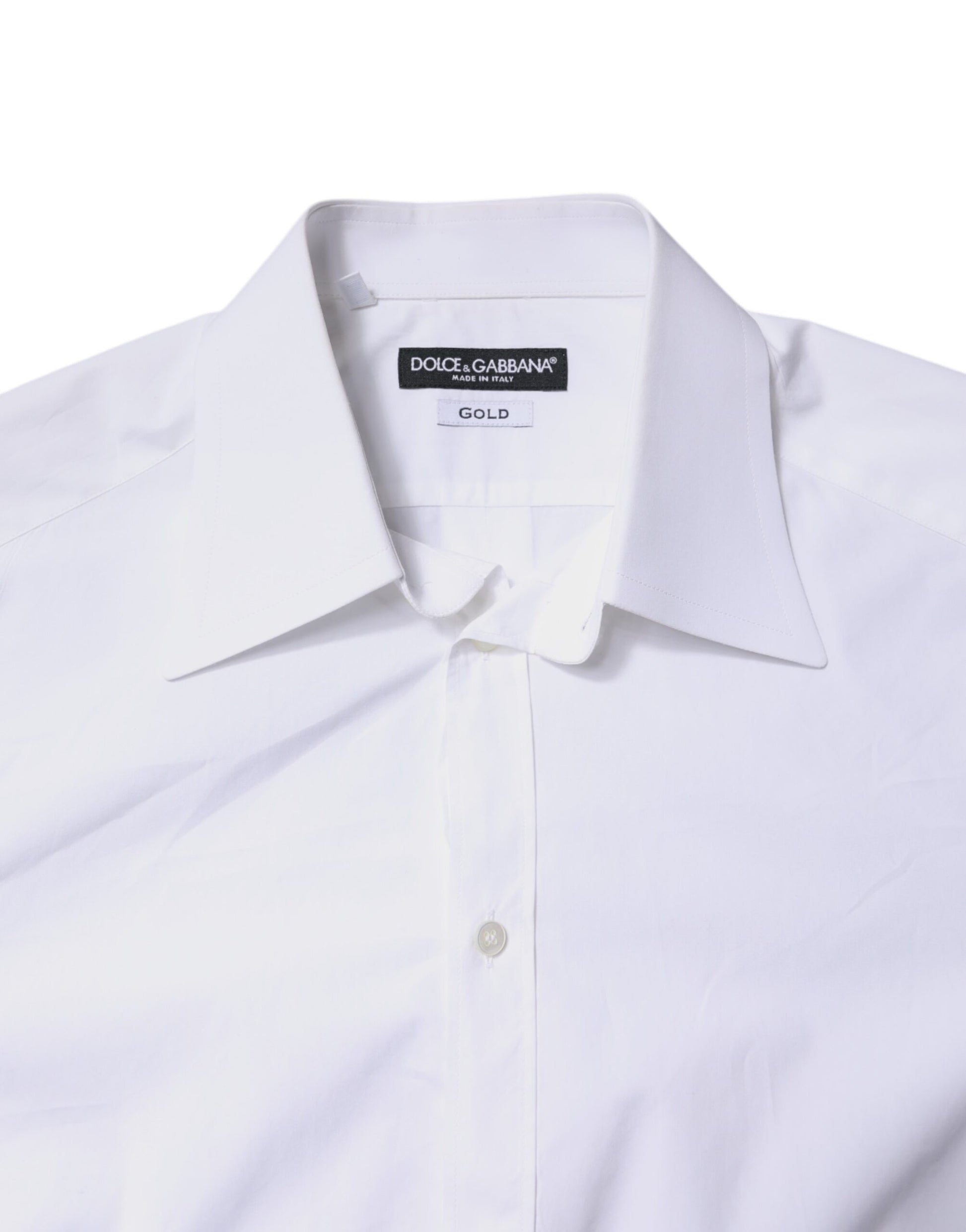 White Cotton GOLD Dress Formal Shirt