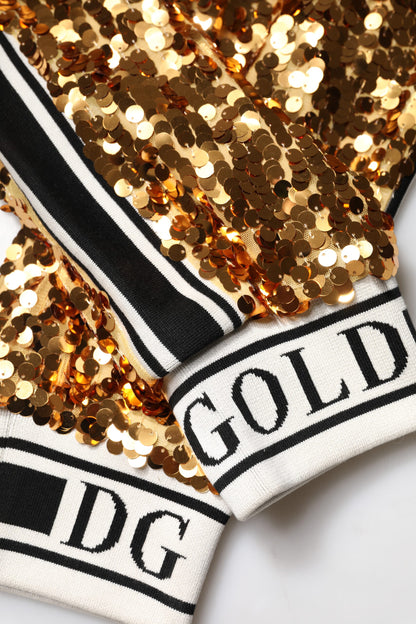 Metallic Gold DG Logo Sequined Jogger Pants