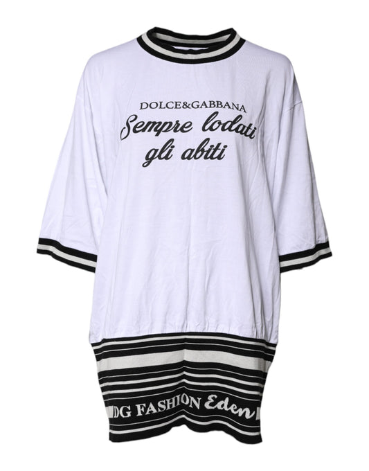 White Cotton DG Fashion Crew Neck Tee T-shirt