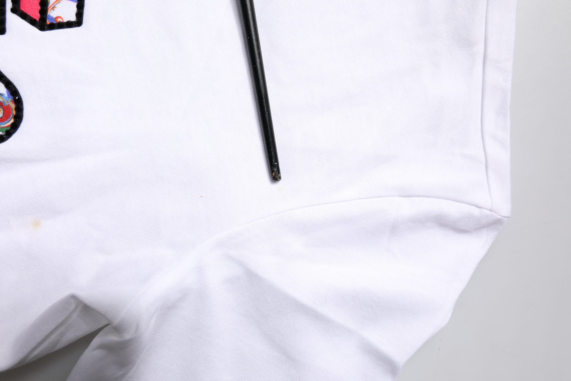 White Cotton Logo Print Round Neck T-shirt