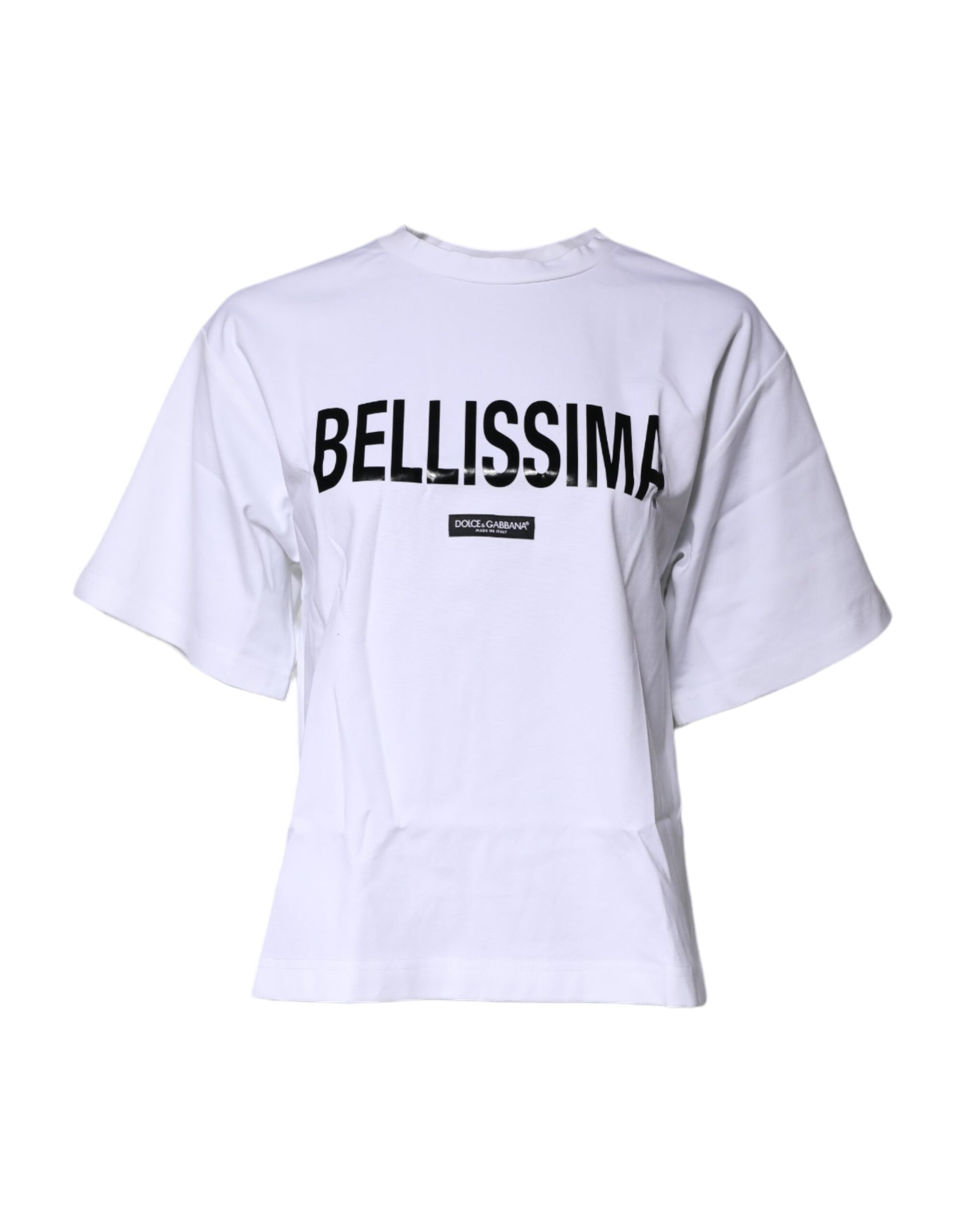 White Bellissima Cotton Crew Neck T-shirt