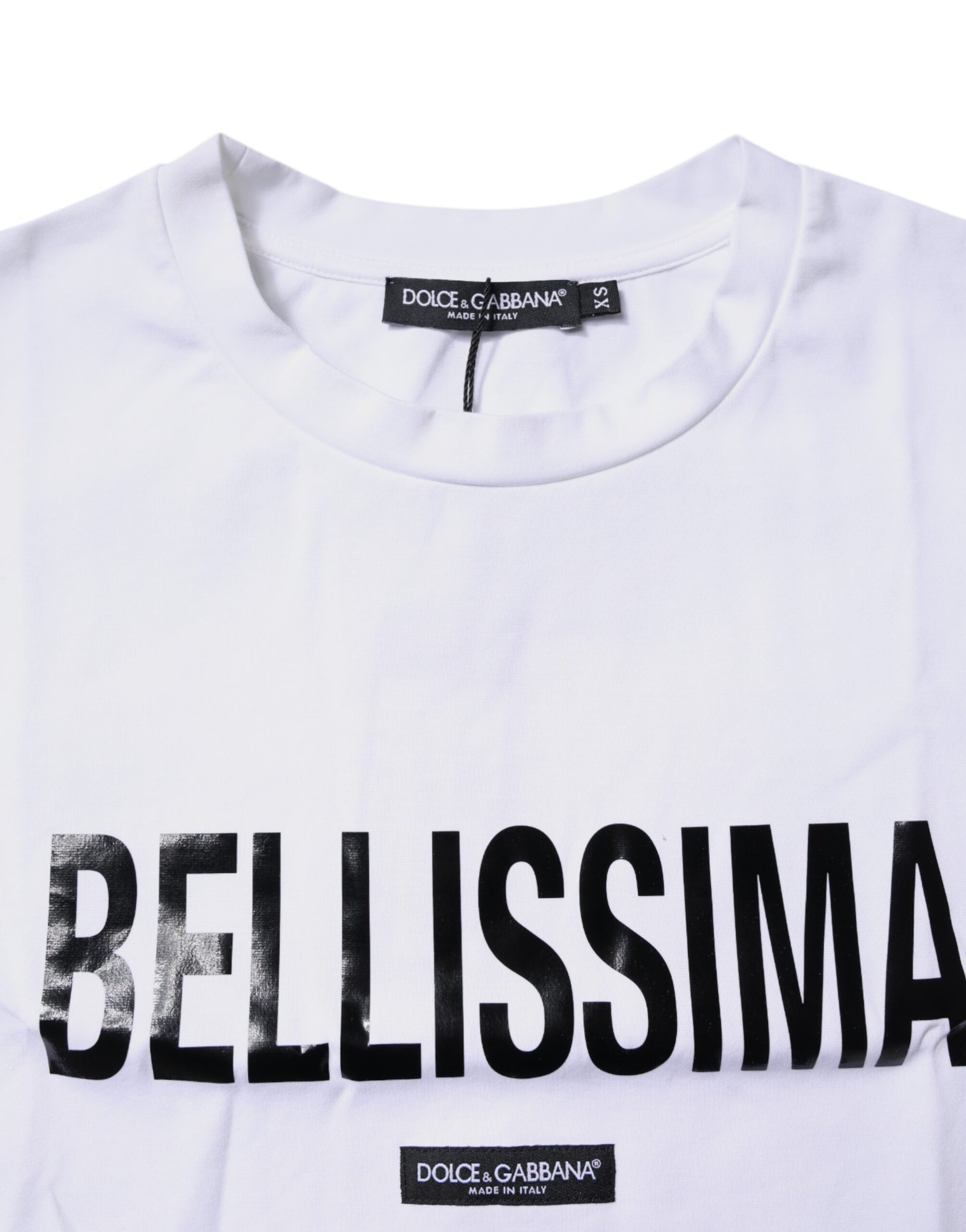 White Bellissima Cotton Crew Neck T-shirt