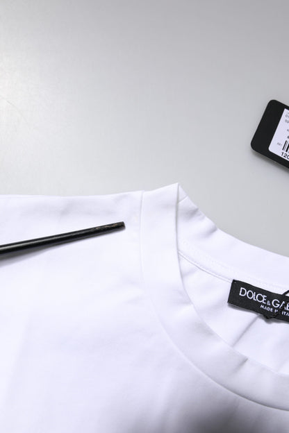 White Bellissima Cotton Crew Neck T-shirt