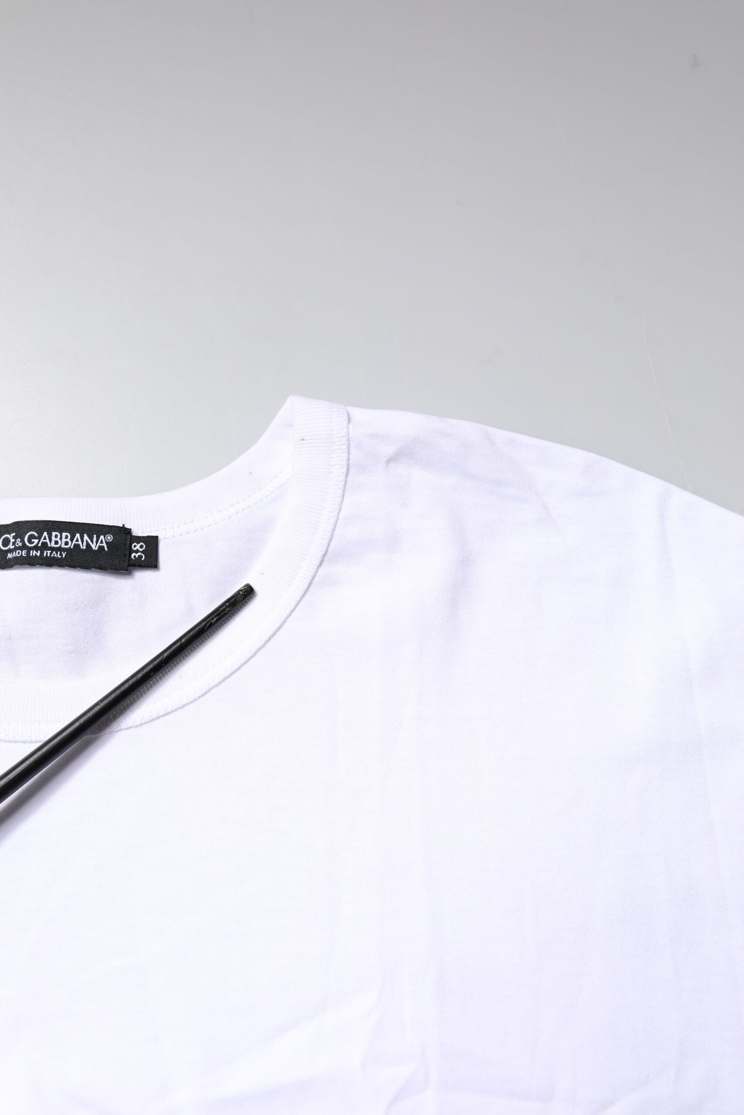 White Cotton Crew Neck Cropped Top T-shirt