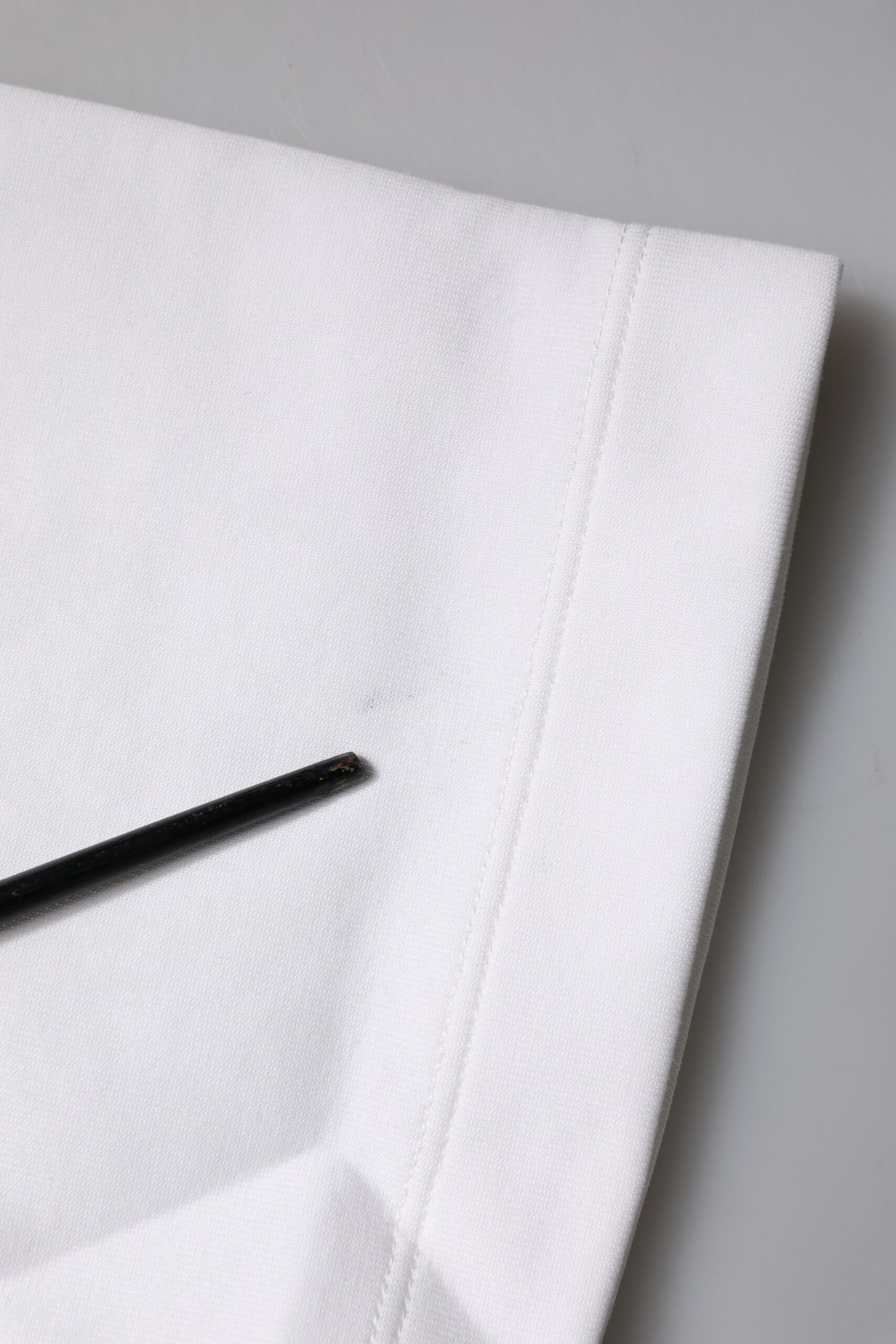 White Cotton Blend 3/4 Sleeves Blouse Top